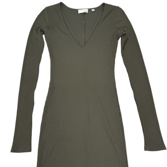 Aritzia Wilfred Free Rocio Midi Dress In Moss Green Size XXS - Picture 3 of 6
